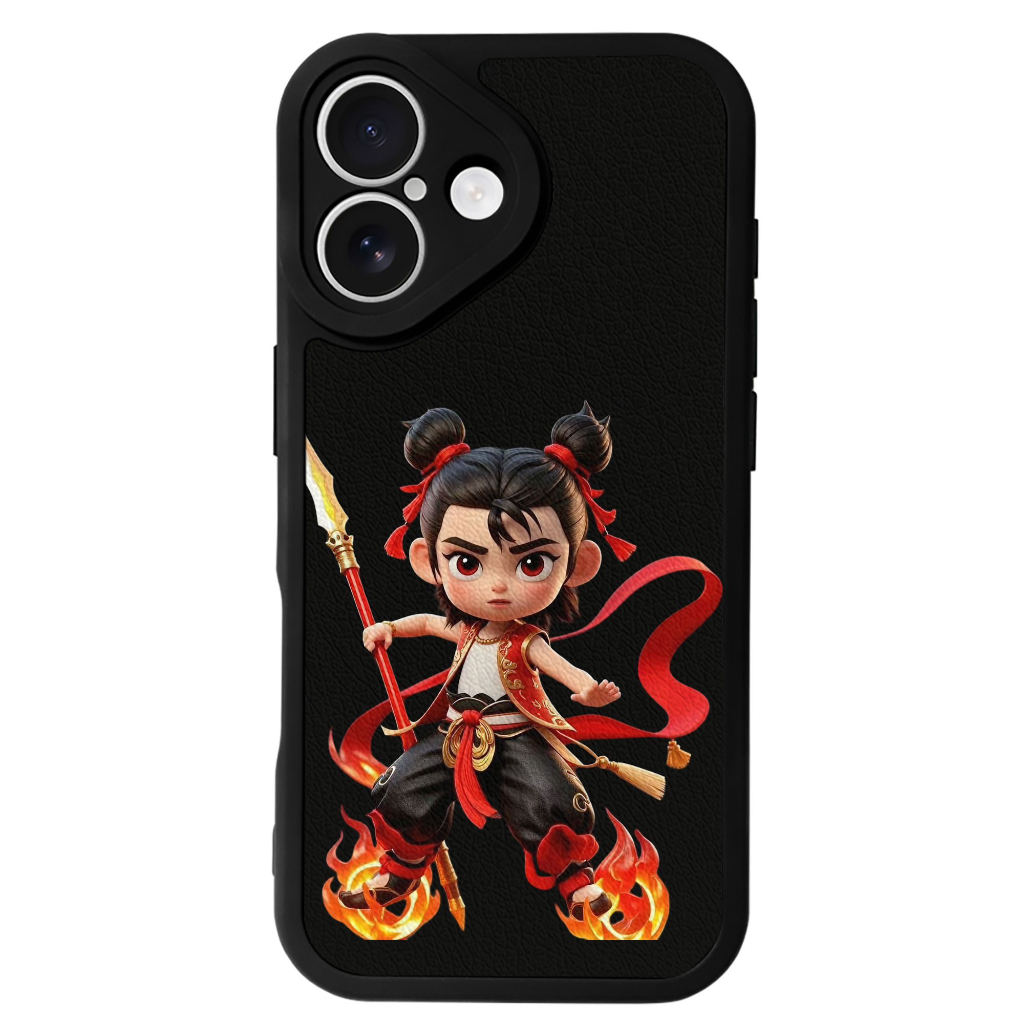 （画像用） Ne Zha 2 ナタ 魔童の大暴れ 【iPhone 16シリーズ対応】シリコンスマホケース（レザー調） 材質：シリコン